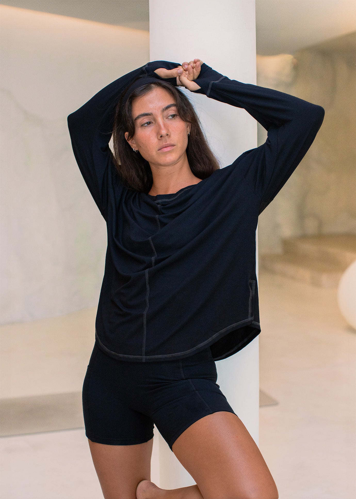 Alessia is wearing size XS/S, Bust 79cm (31.1”), Waist 65cm (25.6”), Height 166cm (5.5”) | Size XS/S