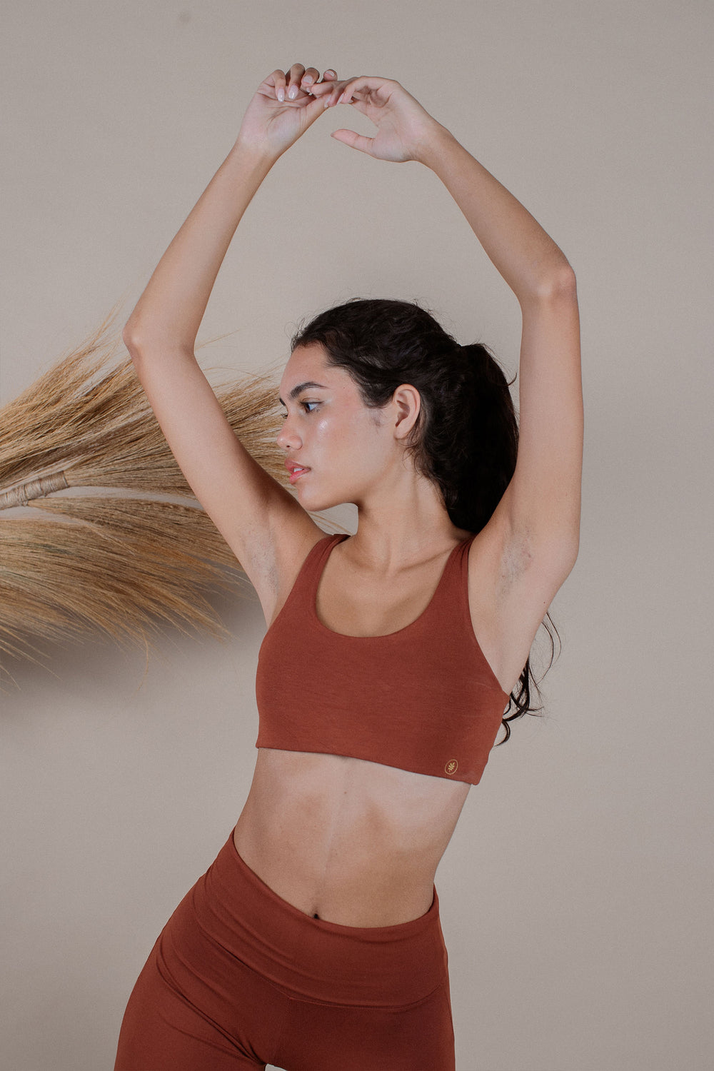 Aliya is wearing size S. Bust: 75cm (29.5”), Waist 58cm(22.8”), Hips 94cm(37”), Height 168cm(5.5”) | Size S