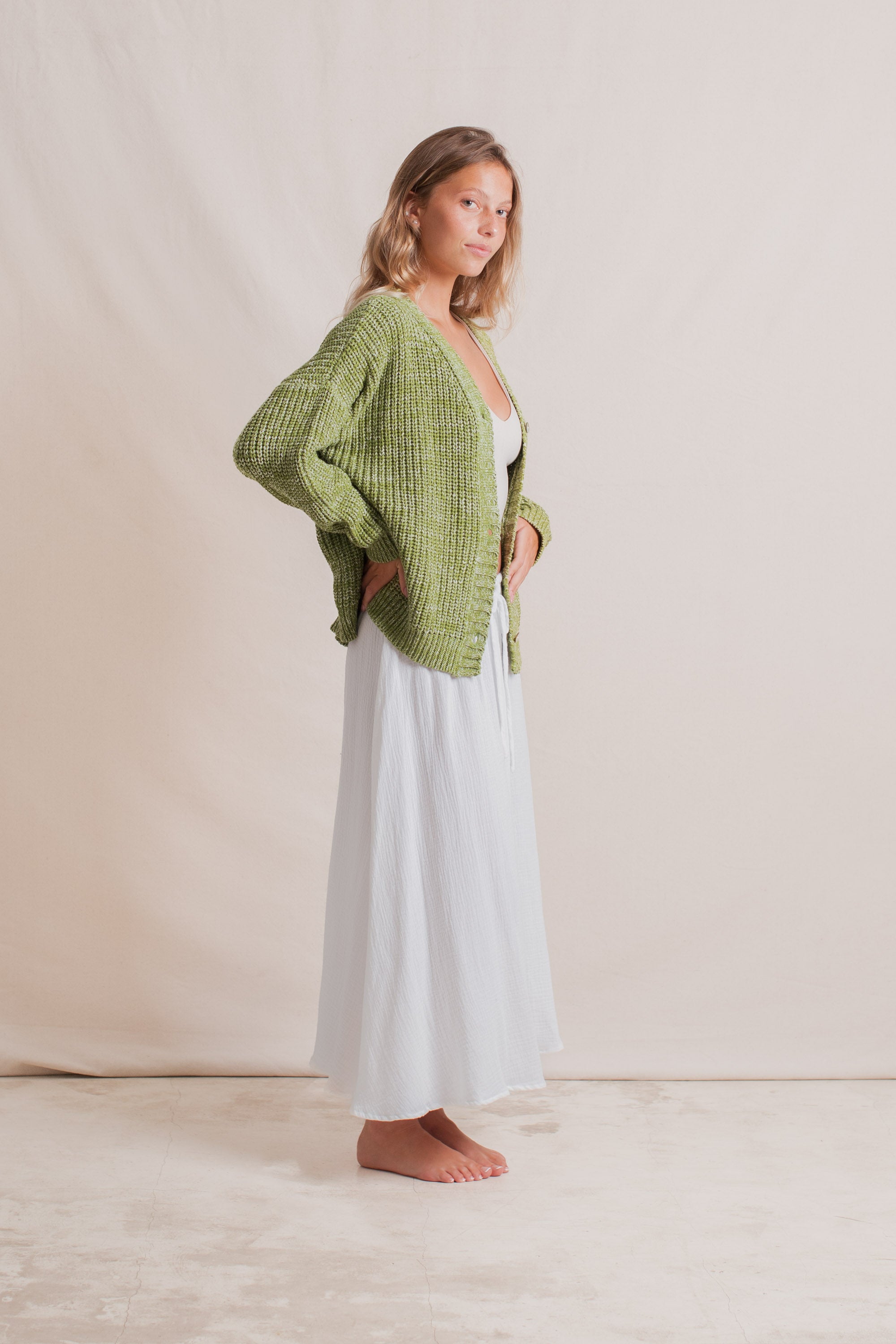 Jade is wearing size S/M, Bust 86cm (33.8”), Waist 67cm (26.4”), Hips 90cm (35.4”),  Height 170cm (5.6”) | Size S/M