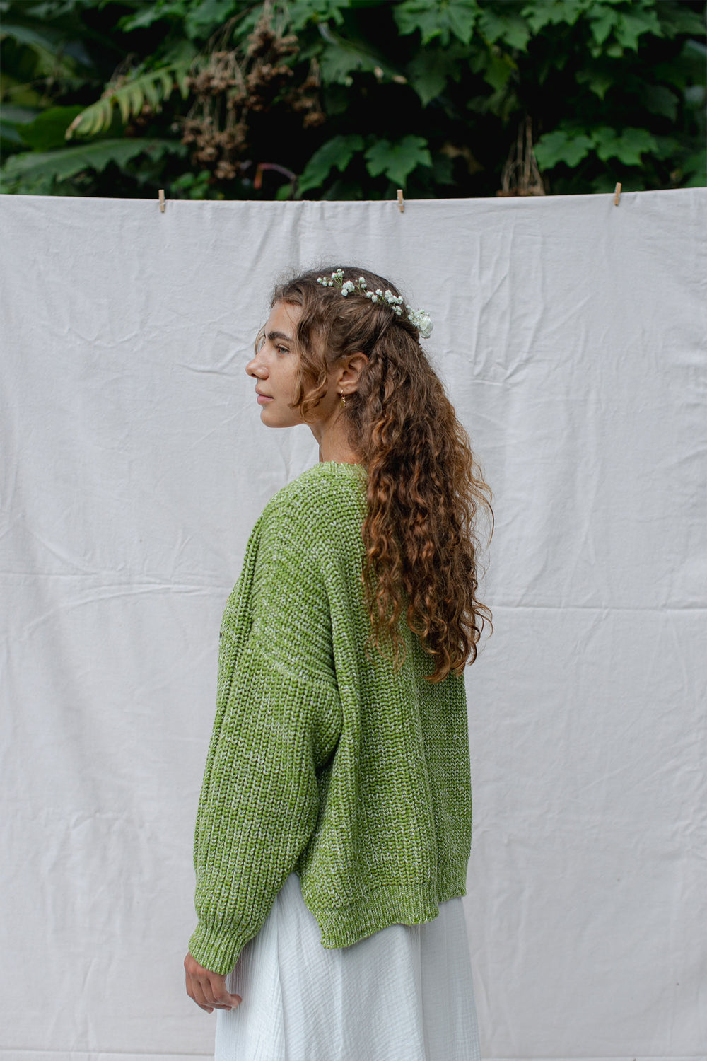 Lucy is wearing size S/M. Bust: 83cm (32.6”), Waist: 57cm(22.4”), Hips: 96cm(37.8”), Height 170cm(5.6”) | Size S/M