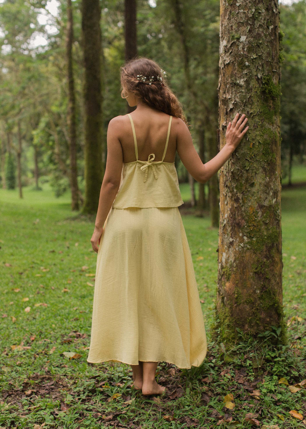 Lucy is wearing size XS/S. Waist: 57cm(22.4”), Hips: 96cm(37.8”), Height 170cm(5.6”). | Size XS/S