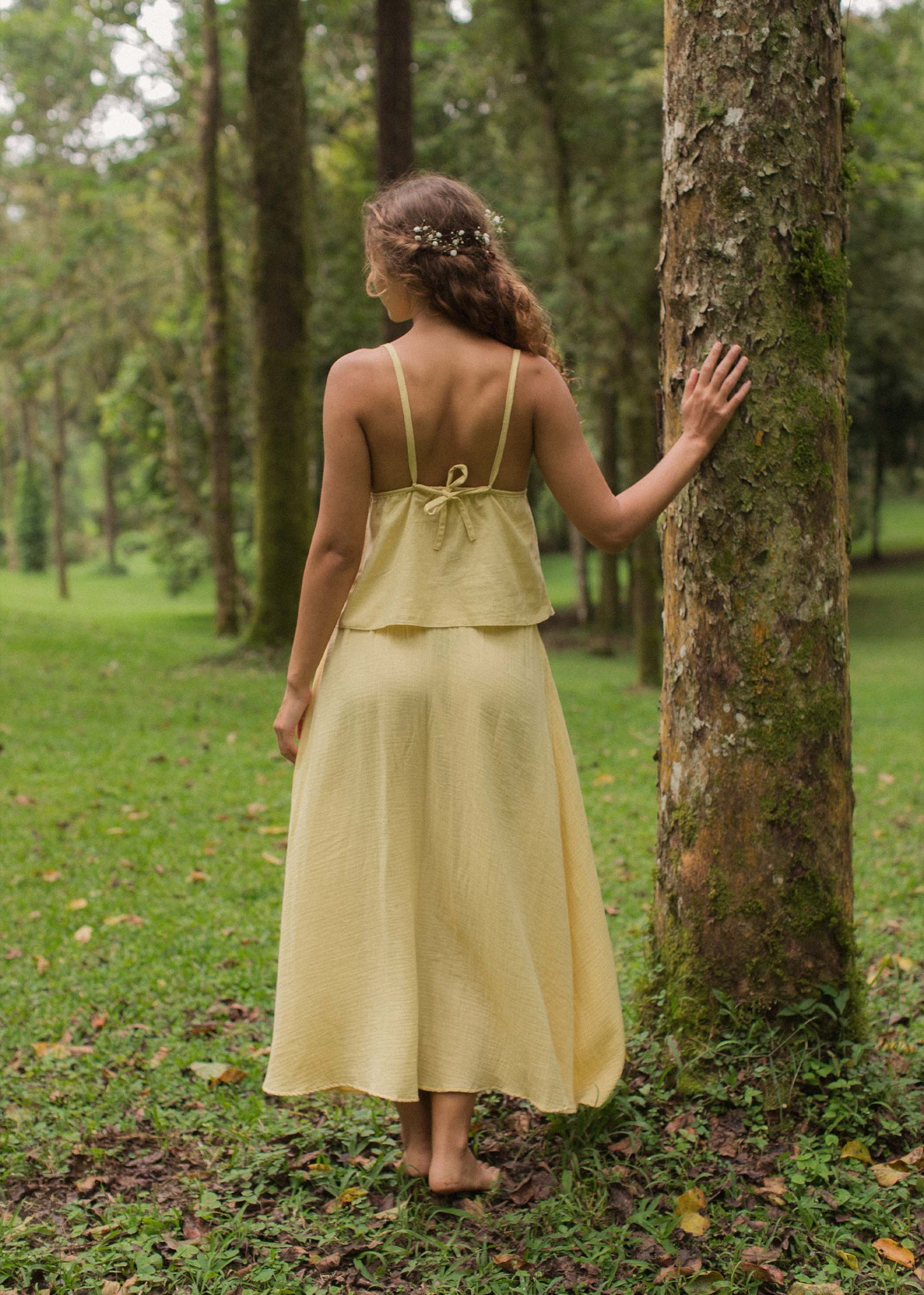 Lucy is wearing size XS/S. Waist: 57cm(22.4”), Hips: 96cm(37.8”), Height 170cm(5.6”). | Size XS/S