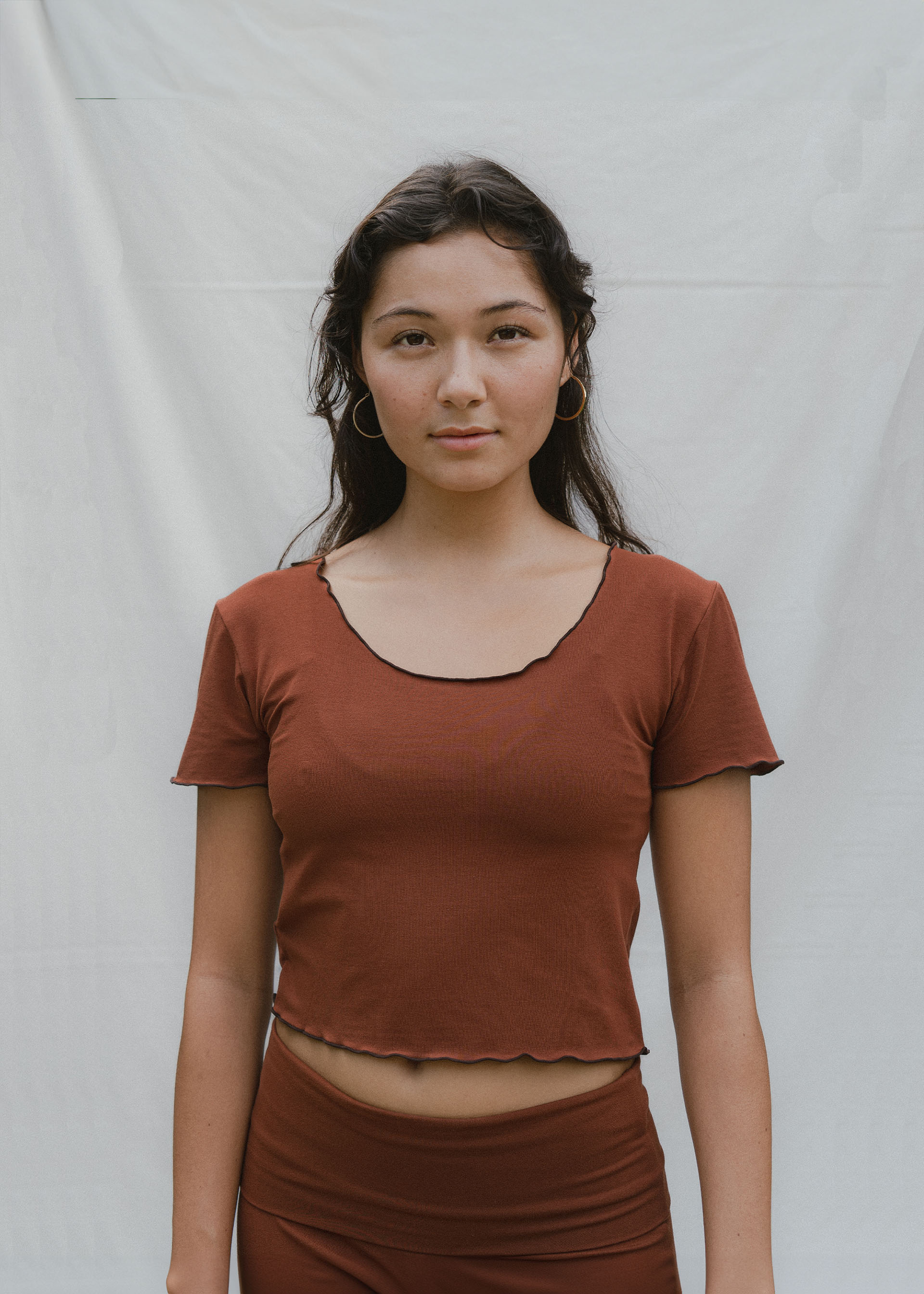 Yuki wears size XS/S. She is 163 cm (5.3”) tall, Bust 85cm(33.6”), Waist 69cm(27.2”). | Size XS/S