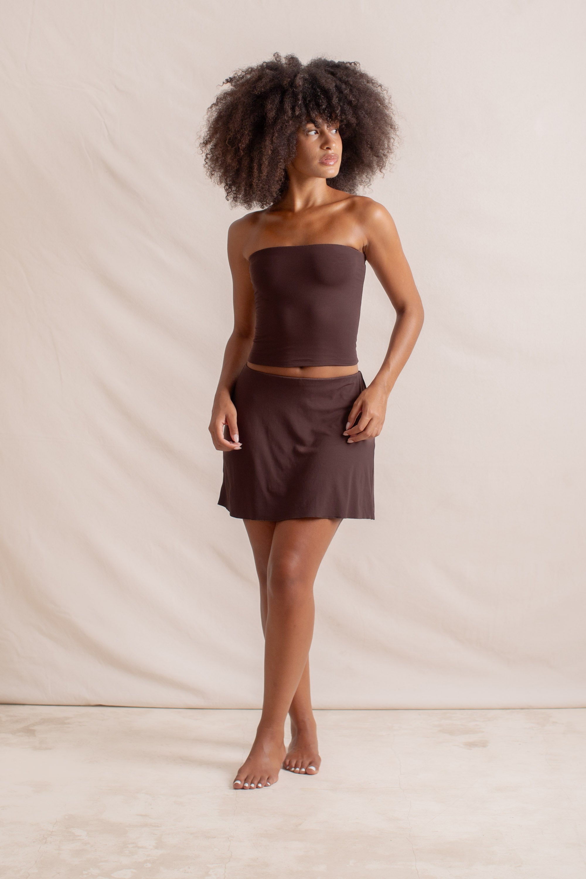 Chloe is wearing size S on Top and L/XL on Bottom, Bust 84cm (33.1”), Waist 68cm (26.8”), Hips 105cm (41.3”),  Height 173cm (5.7”) | Size S