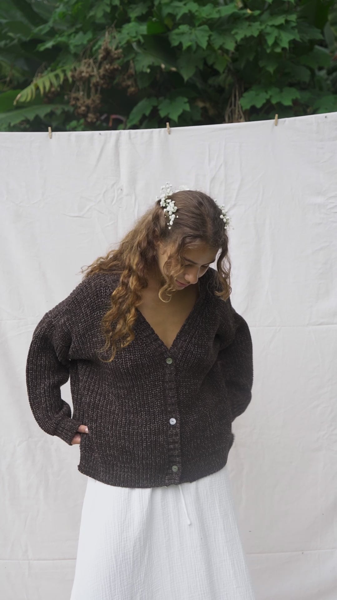 Lucy wears size S/M. Bust: 83cm (32.6”), Waist: 57cm(22.4”), Hips: 96cm(37.8”), Height 170cm(5.6”) | Size S/M